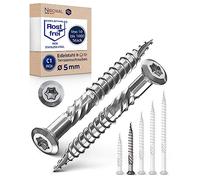 Stainless Steel Terrace Screw Torx Cutting Notch Lens Head and a Thread Made of C1 5-mm Thick 50-mm Screw Length 200 Pieces 32-mm Partial Thread Wood Screw Terrace Screw 5x50