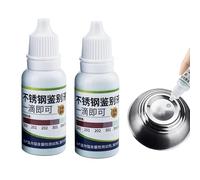 Stainless Steel Test Liquid, 15ml Detection Reagent, Rapid Tableware Analysis Solution, Utility with Easy Use, Compact Accessory, Portable Pack for Building Material Testing Kitchen Lab (2 pcs)