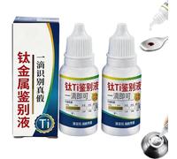 Stainless Steel Test Liquid, 15ml Detection Reagent, Rapid Tableware with Analysis Solution, Inspection Utility with Easy Use, Portable Tableware Detection Liquid for Cookware Cutlery (Titanium 2PCS)