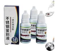 Stainless Steel Test Liquid, 15ml Detection Reagent, Rapid Tableware with Analysis Solution, Inspection Utility with Easy Use, Portable Tableware Detection Liquid for Cookware (Stainless Stee 3PCS)