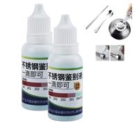 Stainless Steel Test Liquid,15ml Rapid Testing Reagent for Stainless Steel Tableware,Precisely Proportioned Stainlesss Steels Tests Solution,Portable One-Step Analytical Identification Solutions (2PC)