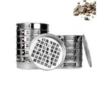 Stainless Steel Test Sieves Kit, Lab Gravel Sieve with Lid, Soil Sift Tray Filter, Square Hole Aperture Test Mesh for Factory Laboratory and Garden Analysis