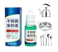Stainless Steel Test Solution | Instant Accurate Detection Reagent - 12ml Metal Grade Material Testing Fluid | for Home Kitchenware Tableware Cutlery Water Cup Pots Pans Bowls
