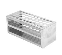 Stainless Steel Test Tube Holder Rack 304 Laboratory Grade Tube Organizer for Chemistry Experiments Science and Cosmetic Storage Durable Rustproof Essential Oil Bottle Stand (14mm 40 Holes)