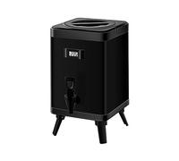 Stainless Steel Thermal Drink Dispenser, Insulated Beverage Dispenser with Thermometer, iced and hot Beverage Server Dispenser, for hot Tea Coffee Cold Milk Water Juice,Black,10L