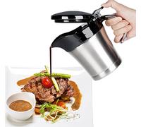 Stainless Steel thermal Gravy Boat, 16 Oz Double Insulated Gravy Sauce Jug with Hinged Lid for Family Dinner, Thanksgiving, Halloween, Christmas