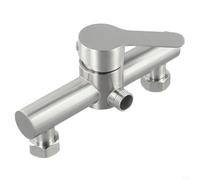 Stainless Steel Thermostatic Shower System Wall Mounted Mixer Valve with 38C Safety Lock Rainfall Head and Adjustable Shower Rail