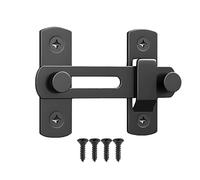Stainless Steel Thicker Gate Lock - Door Catches for Internal Doors & Wooden Gates, Sliding Door Lock,Small Gate Bolt, Black