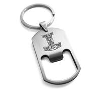 Stainless Steel Thor's Hammer Mjolnir Celtic Viking Rune Engraved Bottle Opener Dog Tag Keychain Keyring