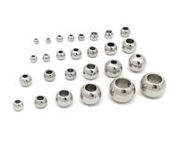 Stainless steel threaded bearing ball, 100 pieces of 304 stainless steel beads 3mm-12mm metal large hole spacer(12 * 4mm)