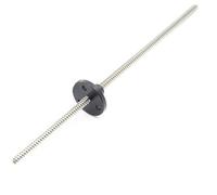 Stainless Steel Threaded Lead Screw Rod, threaded backlash 3.5mm Trapezoidal Rod 0.61mm Pitch .609mm Lead T3.5 Thread Screw 1.2mm 2.4mm Tr3. With Nylon Nut(1.2mm Pitch 2.4mm Lead,200mm)