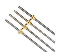 Stainless Steel Threaded Rod Lead Screw, 3D Printer T8 Lead Screw 8mm Diameter Pitch 1mm 2mm Lead 1mm 2mm 4mm 8mm Multiple Sizes 100-800mm With Brass Nut(Pitch 2mm Lead 4mm,200mm)