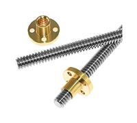 Stainless Steel Threaded Rod Lead Screw, T12 Trapezoidal Stainless Steel Lead Screw And Brass Nut For 3D Printer Multiple Sizes(500mm)