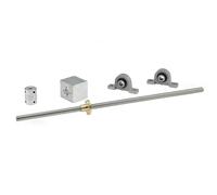 Stainless Steel Threaded Screw Rod,1Set 3D Printer Vertical/Horizontal Kit, Pitch 2mm Lead 8mm 100-800mm T8 +Brass Nut+KP08 Bearing Bracket+ Flexible Coupling(Kp,650mm)