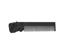 Stainless Steel Three Dimensional Beard Styling Comb for Men Pocket Size (Black)