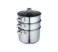Stainless Steel Three Tier 22cm Steamer Kitchencraft Grey One Size