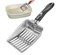 Stainless Steel Throwing Shovel - Heavy Duty Metal Cat Master Sifter, Deep Shovel Poop Remover | Non-Stick Mesh Cleaner, Ergonomic Handle Kitty Box Tool for Home, Apartment, Accommodation, Veterinary