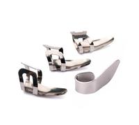 Stainless Steel Thumb Finger Picks 4pcs Silver for Guitar Bass | La03d Set, Ultra Thin and Lightweight, Professional Player Use, Pleasing Fit