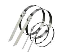 Stainless Steel Tie 100pcs Stainless Steel Cable Ties Chain Link Fence Multi-Purpose Self-Locking Metal Zip 4.6/7.9/10/12mm Long Size(12mm,400mm)