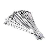 Stainless Steel Tie 7.9mm 0.31 Inch Ball Self Locking 304 Stainless Steel Cable Ties Exhaust Wrap Coated Metal Zip-Exhaust(100PCS,7.9x600mm)