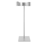 Stainless Steel Tie Display Rack with Telescopic Pole and Square Base | Silver Retro Finish, Detachable Dickey Holder, for Scarves and Ascots, Boutique Counter Browsing