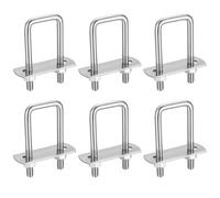Stainless Steel Tie Down U Bolts, Metal Round U Shape Bolts with Hex Nuts, Plates, Washers for Attaching Piping Conduit Cable Tube Trailer Marine Boat Deck (right angle 62x25mm)