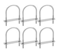 Stainless Steel Tie Down U Bolts, Metal Round U Shape Bolts with Hex Nuts, Plates, Washers for Attaching Piping Conduit Cable Tube Trailer Marine Boat Deck (Fillet corner 110x60mm)