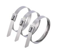 Stainless Steel Tie Metal Cable Ties Stainless Steel Self Locking Fastening Rings Heavy Duty Cables Tie Strap Exhaust Wrap Organizer for Home Office(4.6x300mm,500PCS)