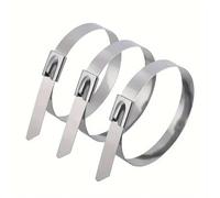 Stainless Steel Tie Stainless Steel Cable Ties Metal Zip Strap for Exhaust Wrap Multi-Purpose Heavy Duty Self-Locking Fastening Ring(4.6x250mm,500PCS)