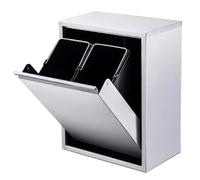 Stainless Steel Tilt-Out Trash Bin Cabinet Wall-Mounted Hidden Waste Receptacle Commercial Recycling Cabinet for Kitchen Sl esign Space-Saving Trash Can Solution