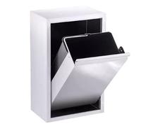 Stainless Steel Tilt-Out Trash Cabinet Wall-Mounted Hidden Waste Bin Commercial Recycling Trash Can Stylish Kitchen Garbage Receptacle Space-Saving Design