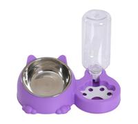 Stainless Steel Tilted Cat Feeder for Small And Medium Dogs, Elevated Dog Bowl with Non-Slip Base, 7 Degree Angle for Improved Digestion- Violet