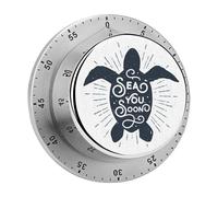 Stainless Steel Timer Cartoon Turtle For Cooking Fitness Baking Learning Kitchen Machinery Magnetic 8cm