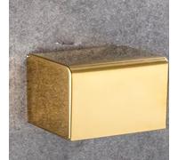 Stainless Steel Tissue Box Cover, Self Adhesive Mirror Tissue Box Square Facial Tissue Toilet Paper Wipes Holder for Bathroom, Hotel and Kitchen (Gold)