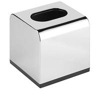 Stainless Steel Tissue Box Holder | Electroplated Napkin Container for Home/Office/Car | Large Capacity 12.6x12.6x13cm | Sturdy Plastic + Metal Construction