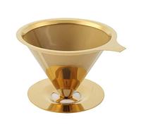 Stainless Steel Titanium Gold Pour Over Coffee Drip Filter with Cup Holder and Handle