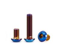 Stainless Steel Titanium M4 M5 M6 M8 M10 Blue Plated Hex Socket Screw Compatible With Bike Motorcycle(12mm,M6 6pcs)