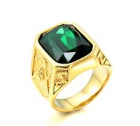 Stainless Steel Titanium Masonic Ring for Men Multi-Colored Gemstone Inlaid Band Secret Society Symbol Jewelry Gift
