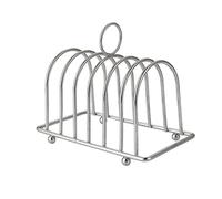 Stainless Steel Toast Bread Rack 6 Slices Slot Bread Holder Cooling Display Stand Restaurant Accessories