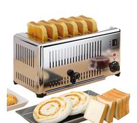 Stainless Steel Toaster, 6-Slice Capacity with Removable Crumb Tray, Adjustable Settings for Perfect Toast Every Time, Ideal for Home and Commercial Use