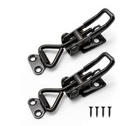Stainless Steel Toggle Clamps, TIANLIN 2 Pieces Black Toggle Latches, Adjustable Catches and Latches, 100kg/220lbs Holding Capacity Clasp Closure, for All Kinds of Boxes and Closets