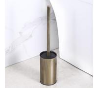 Stainless Steel Toilet Brush and Holder, floor standing, long handle,Heavy Duty Cleaner for Bathroom, brushed brass