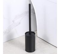 Stainless Steel Toilet Brush and Holder, floor standing, long handle,Heavy Duty Cleaner for Bathroom, Black