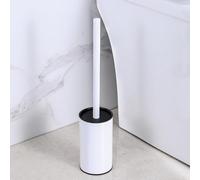 Stainless Steel Toilet Brush and Holder, floor standing, long handle,Heavy Duty Cleaner for Bathroom,White