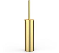 Stainless Steel Toilet Brush and Holder Set Brushed Silver Heavy Duty Toilet Bowl Brush with Long Handle for Bathroom and Farmhouse (Gold)