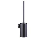 Stainless Steel Toilet Brush & Holder, Wall-Mounted,easy to install,long handle,Heavy Duty Cleaner for Bathroom (Black)