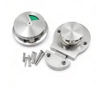 Stainless Steel Toilet Cubicle Lock, Keyless Rotating Privacy Latch with Visual Indicator, for Bathroom Stall, Office Cubicle, Changing Room, silvy