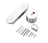 Stainless Steel Toilet Cubicle Sliding Indicator Lock, Red Occupied Vacant Privacy Lock for Public Washroom, WC, Shower Cubicle, Heavy Duty Commercial Door Latch with Screws, Easy Installation