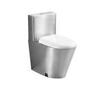 Stainless Steel Toilet, Double Flush Siphon, High-Efficiency Water-Saving, Anti-Freeze and Crack-Resistant, Ideal for Commercial and Public Bathrooms