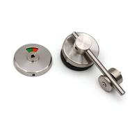 Stainless Steel Toilet Indicator Lock with Round Rod and Extended Lever, for Durable Silver Bathroom Partition Door Buckle for Commercial Restrooms and Cavity Doors, 61mm to 110mm Size Options